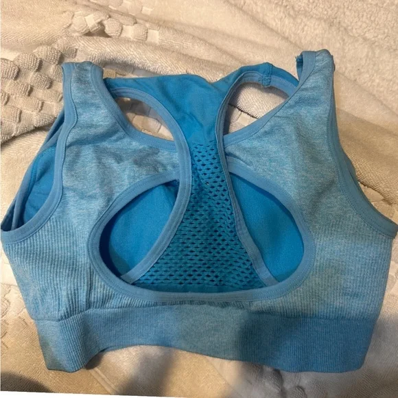 Blue Racerback Sports Bra - Picture 1 of 2